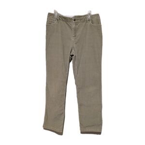 J. Jill Women 14 Khaki Authentic Below Waist Straight Leg Corduroy Jeans Pants